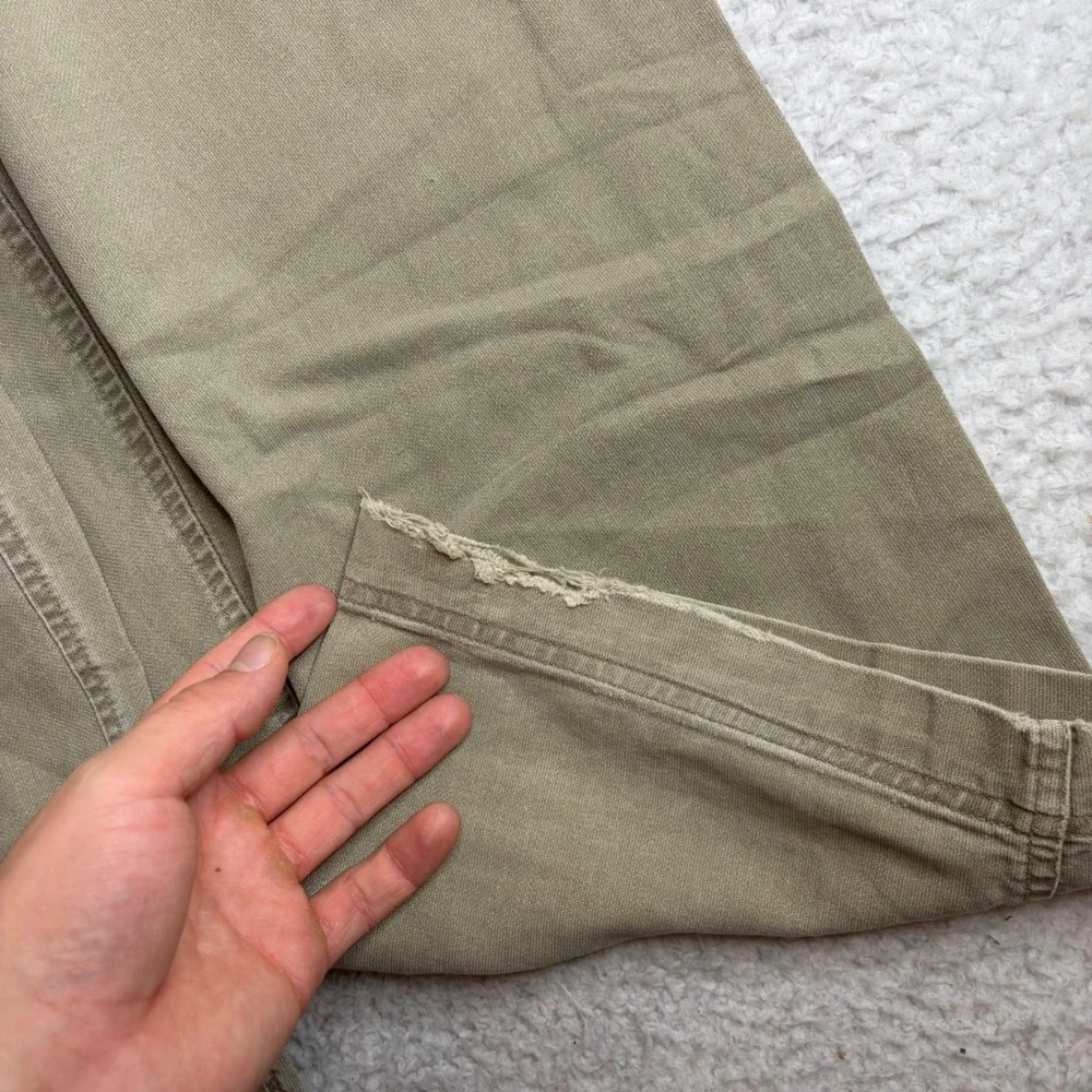 Vintage Abercrombie & Fitch Baker Military Pants Olive Drab 36R (34x31) Wide Leg